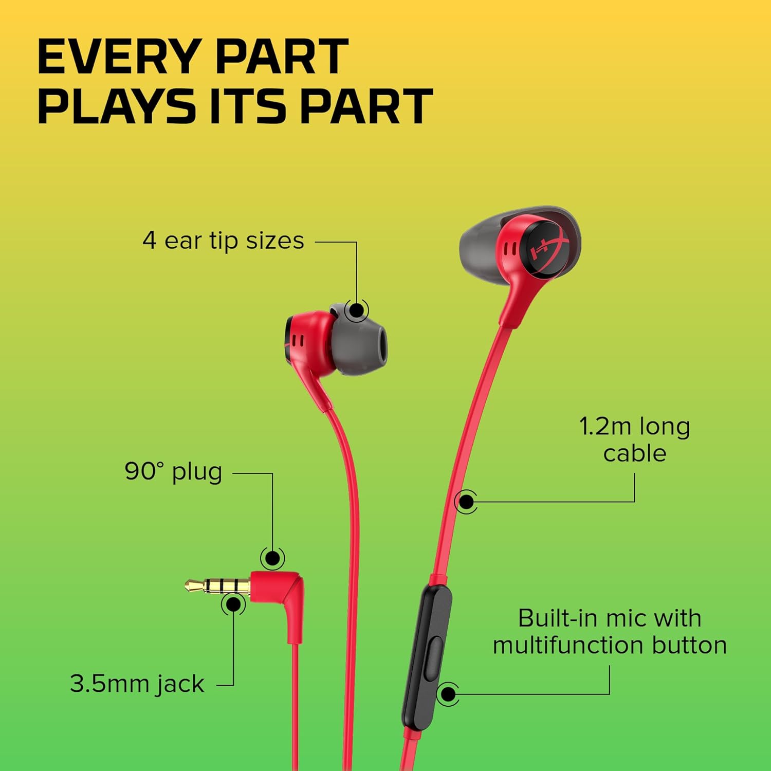 HYPERX CLOUD EARBUDS III S WITH TYPE C BLACKRED thumbnail 7