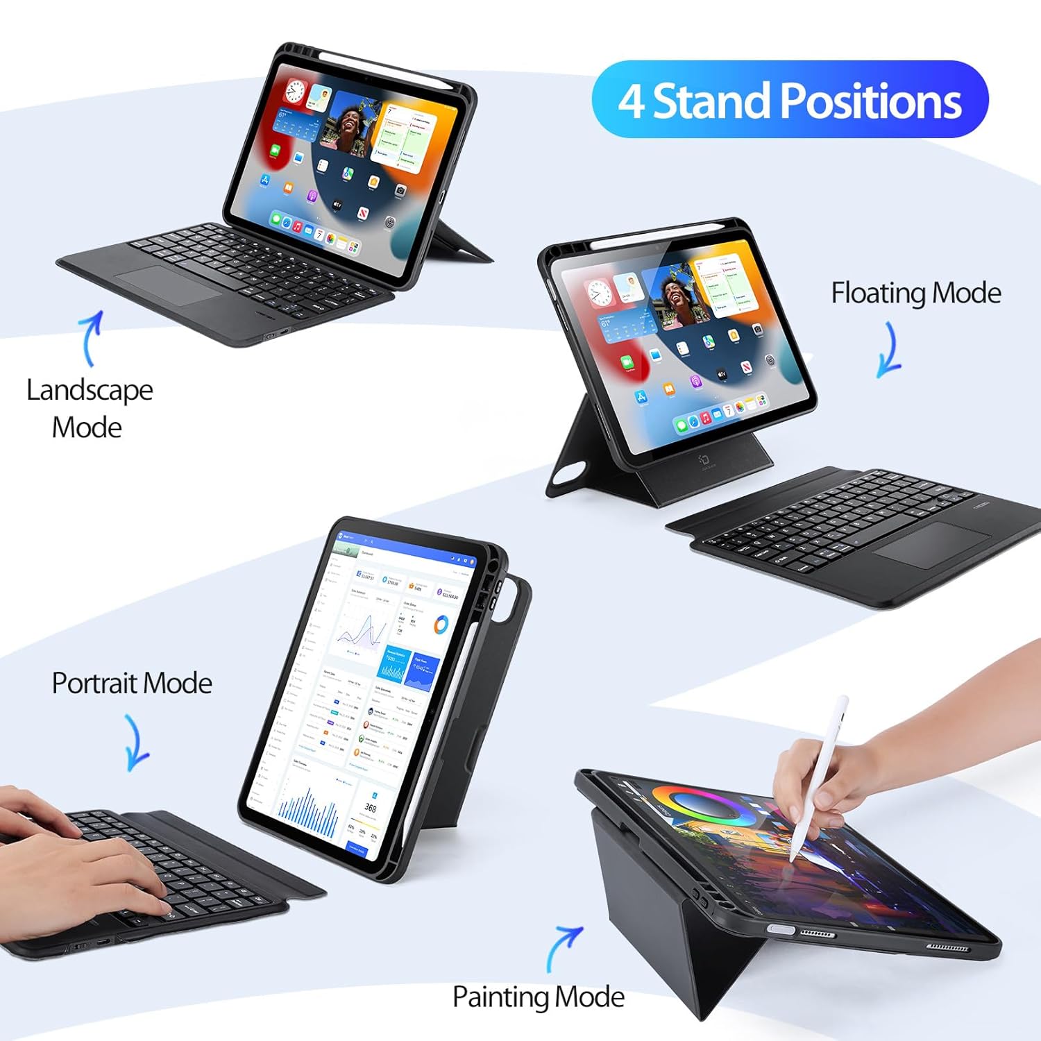 DUX DUCIS IPAD 7/8/9 10.2 INCH MAGNETIC FOLIO KEYBOARD BLACK DK-ALBYBG-001-CP thumbnail 4