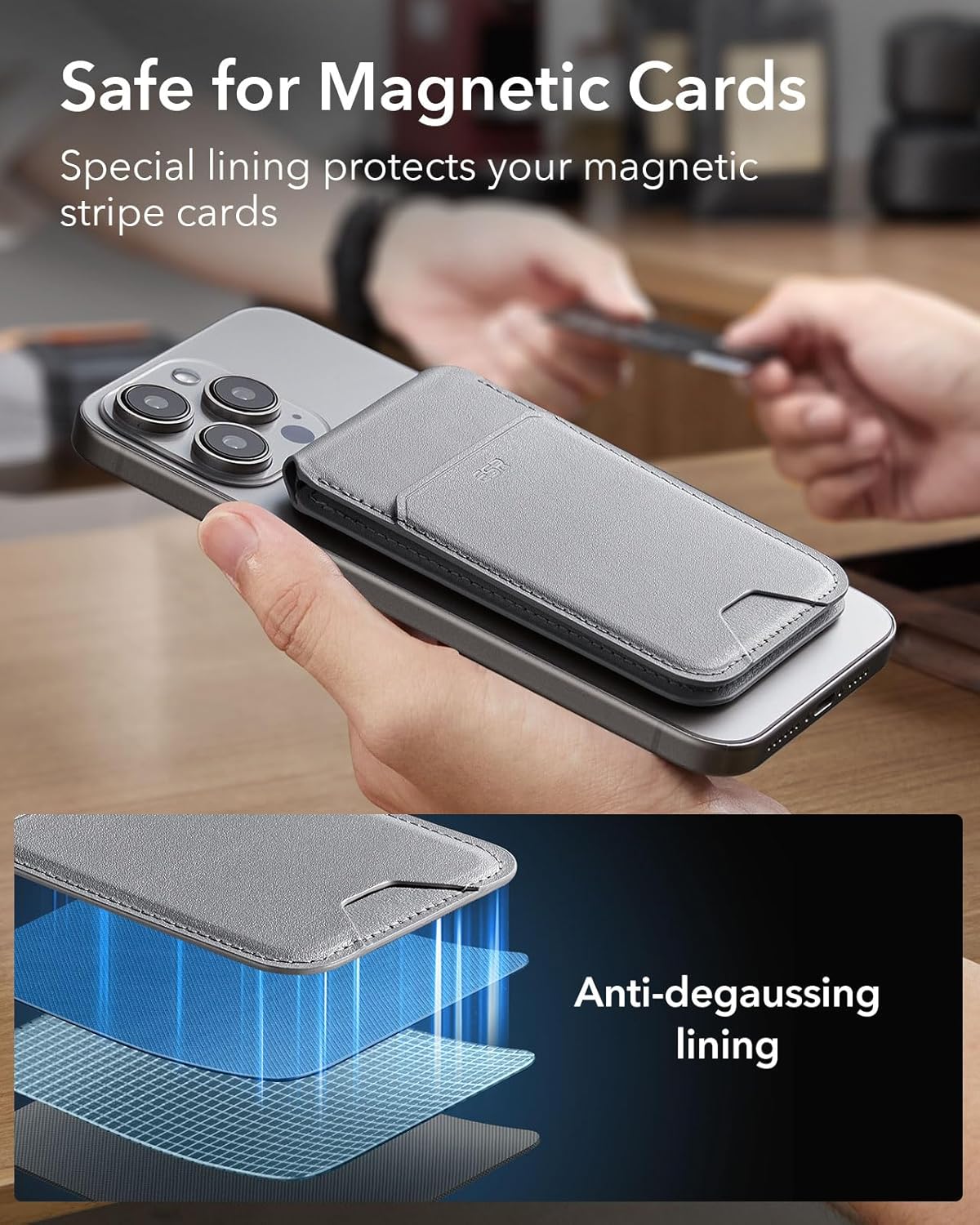 ESR HALOLOCK MAGNETIC VEGAN LEATHER WALLET STAND thumbnail 7