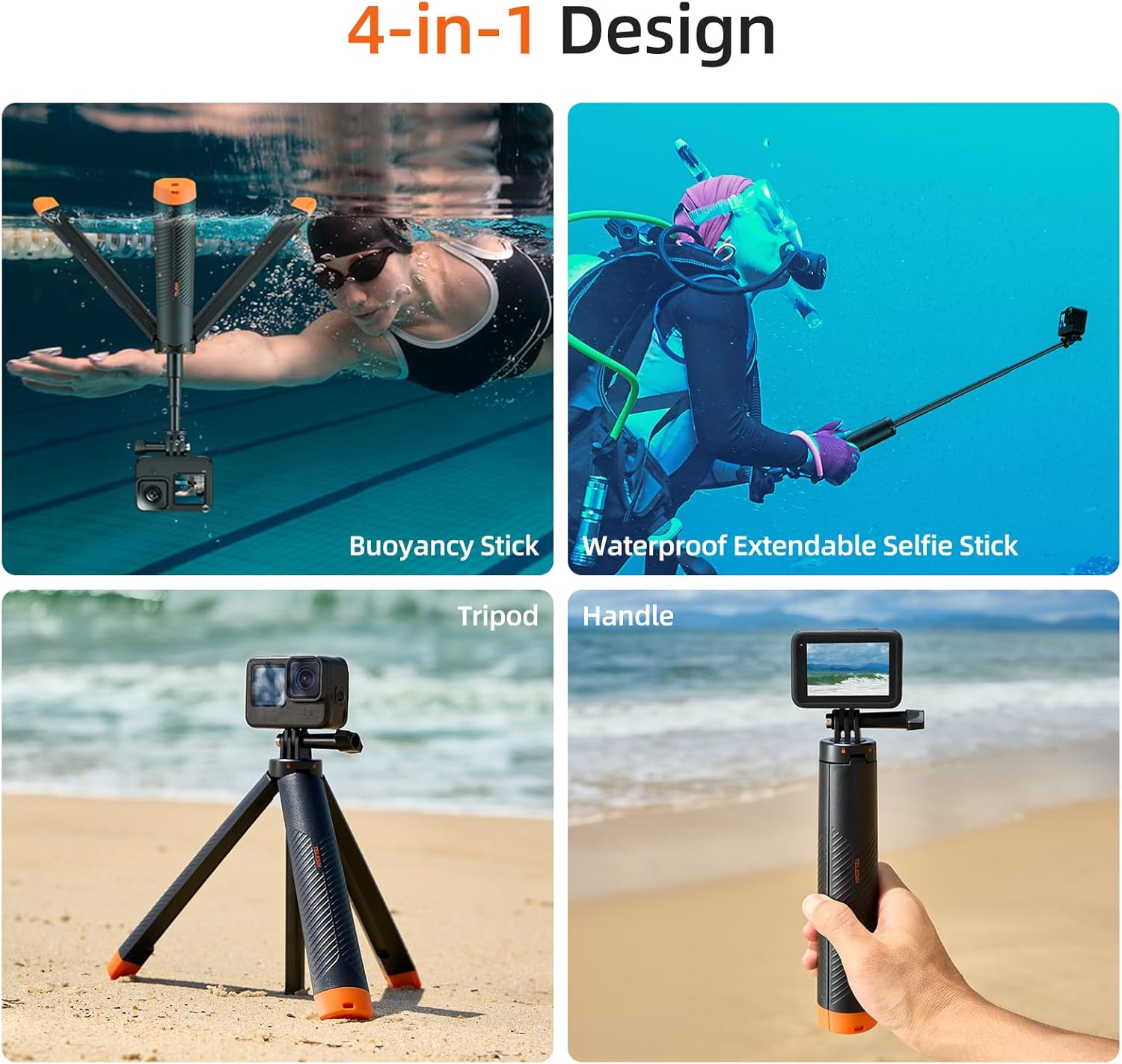 TELESIN FLOATING TRIPOD SELFIE STICK S1-TSS-02 thumbnail 2