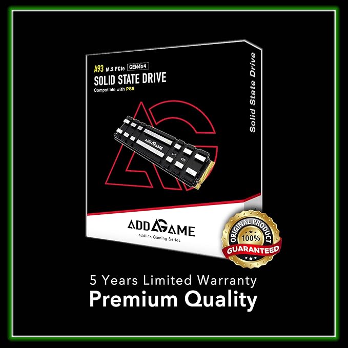 ADDLINK ADGAME A93 M.2 PCIE NVME GEN 4X4 2TB SSD WITH HEATSINK BLACK AD2TBA93M2P thumbnail 6