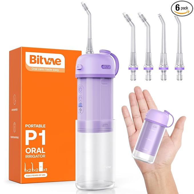 BITVAE WATER FLOSSER P1 CORDLESS PORTABLE MINI ORAL IRRIGATOR WHITE BV-P1 thumbnail 2