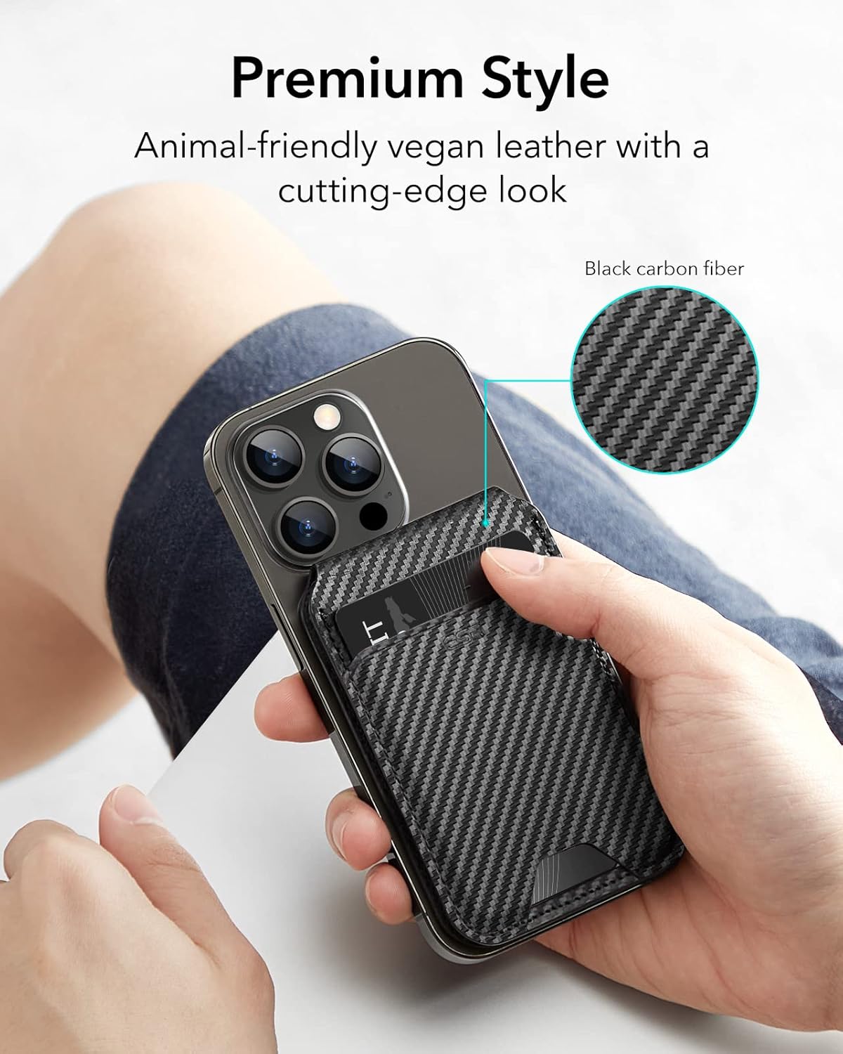ESR CARBON FIBER MAGNETIC WALLET BLACK thumbnail 4