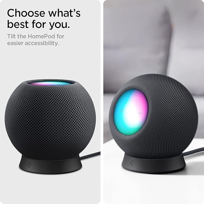 SPIGEN HOMEPOD MINI STAND SILICONE FIT BLACK AMP02781 thumbnail 7