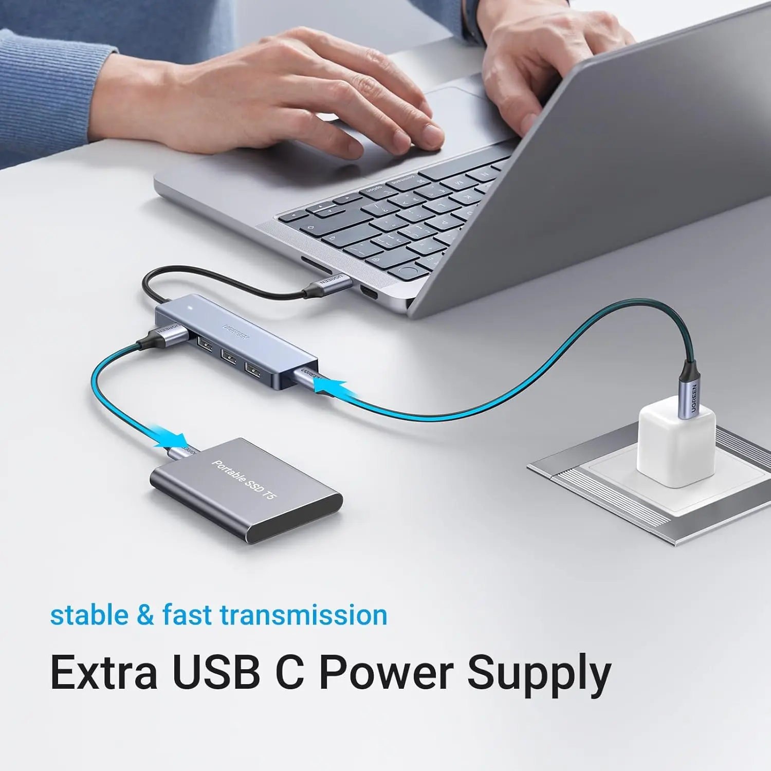 UGREEN 4-PORT USB3.0 HUB WITH MICRO USB POWER SUPPLY 70336 thumbnail 4