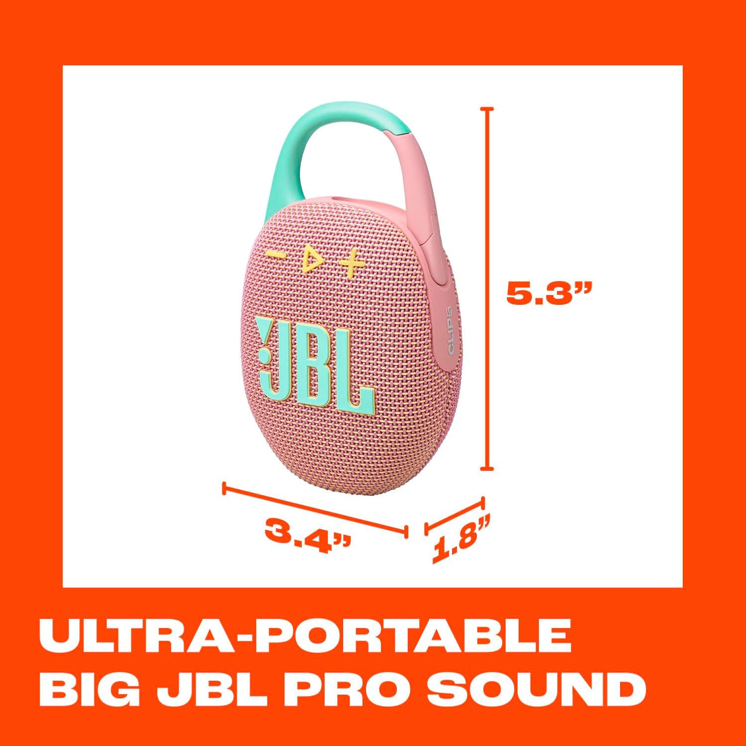 JBL CLIP 5 BLUETOOTH SPEAKER PINK thumbnail 5