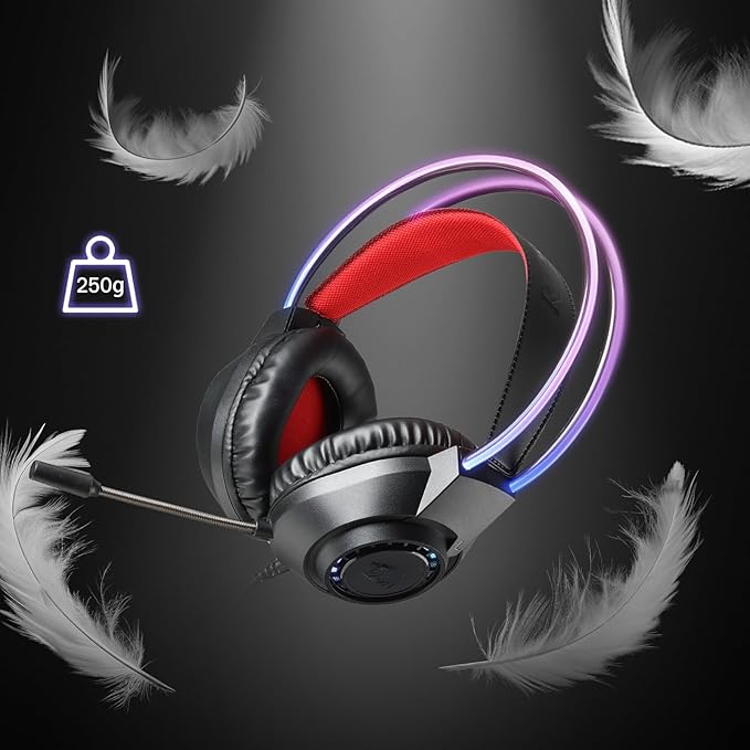 REDRAGON RGB SCREAM WIRED GAMING HEADSET BLACK H231 thumbnail 6