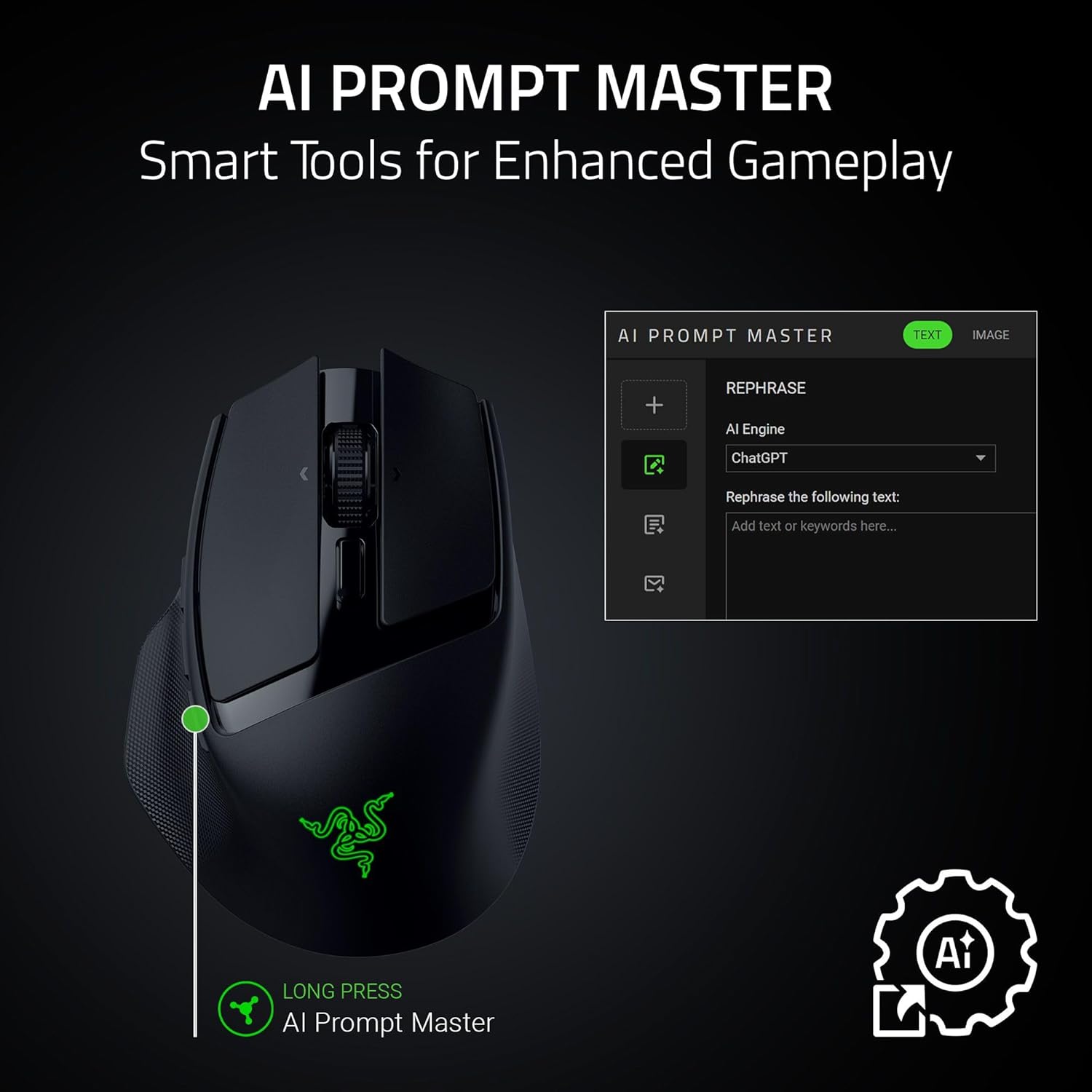 RAZER BASILISK MOBILE WIRELESS MOUSE BLACK RZ01-04310100-R3G1 thumbnail 8