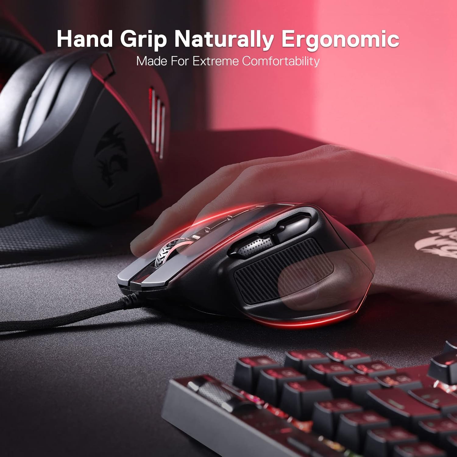 REDRAGON BULLSEYE PRO WIRELESS GAMING MOUSE BLACK M806RGB-PRO thumbnail 7