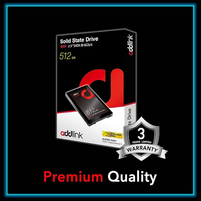 ADDLINK 2.5 INCH 3D NAND SATA III 6GB/S 512GB SSD BLACK AD512GBS20S3S thumbnail 2