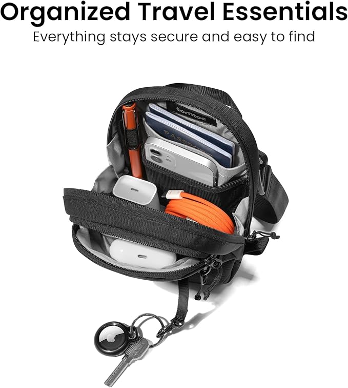 TOMTOC AVIATOR T37 TRAVEL CROSSBODY BAG BLACK T37S1D1 thumbnail 4