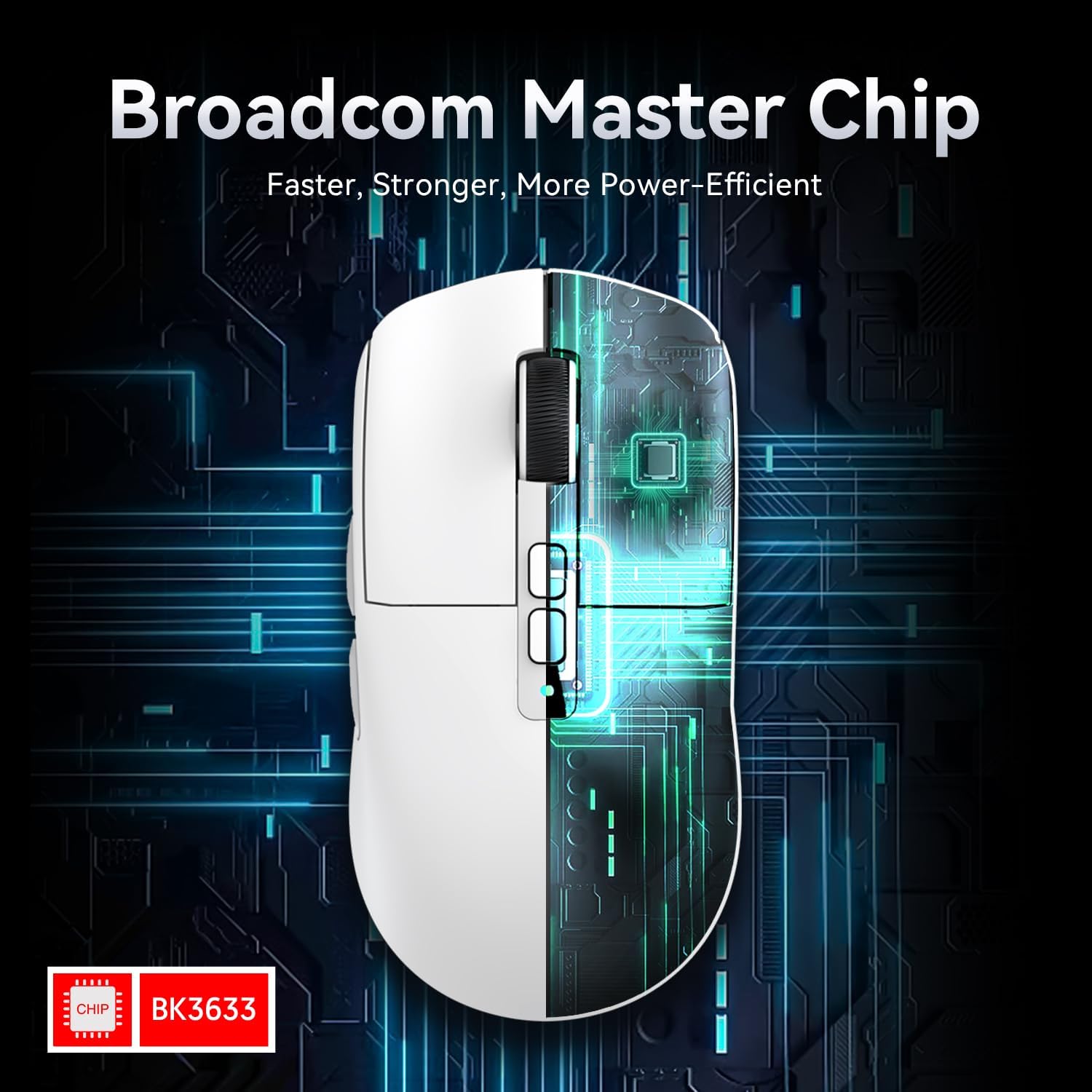 ATTACK SHARK X6 LIGHTWEIGHT WIRELESS GAMING MOUSE WITH RGB CHARGING DOCK WHITE PAW-3395 thumbnail 8