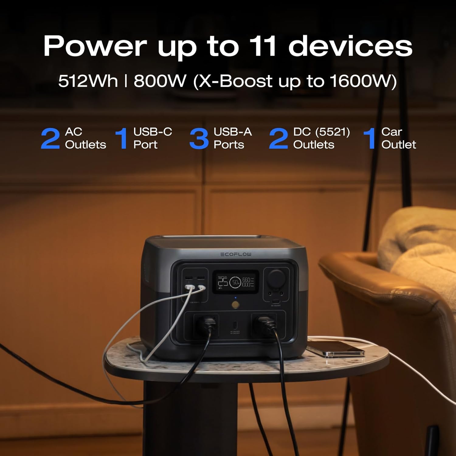 ECOFLOW RIVER 2 MAX PORTABLE POWER STATION 512WH EFR610 thumbnail 5