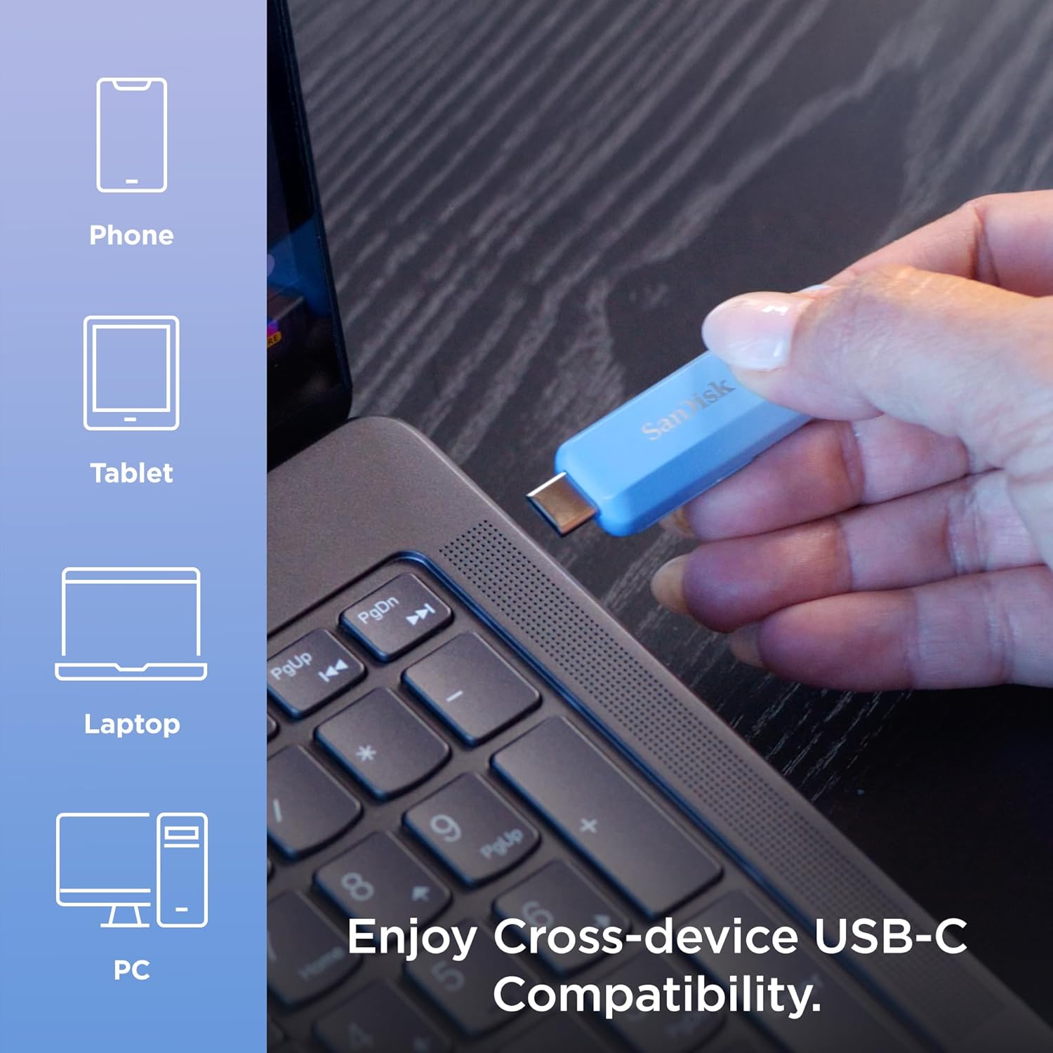 SANDISK CREATOR USB C 256GB SPEED UP TO 400MB/S FLASH DRIVE SDCZ75C-256G-G46 thumbnail 3