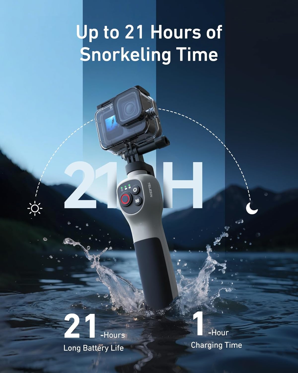 TELESIN GOPRO HERO 12 UNDER WATER SELFIE STICK WITH REMOTE CONTROL GP-WBT-001 thumbnail 6
