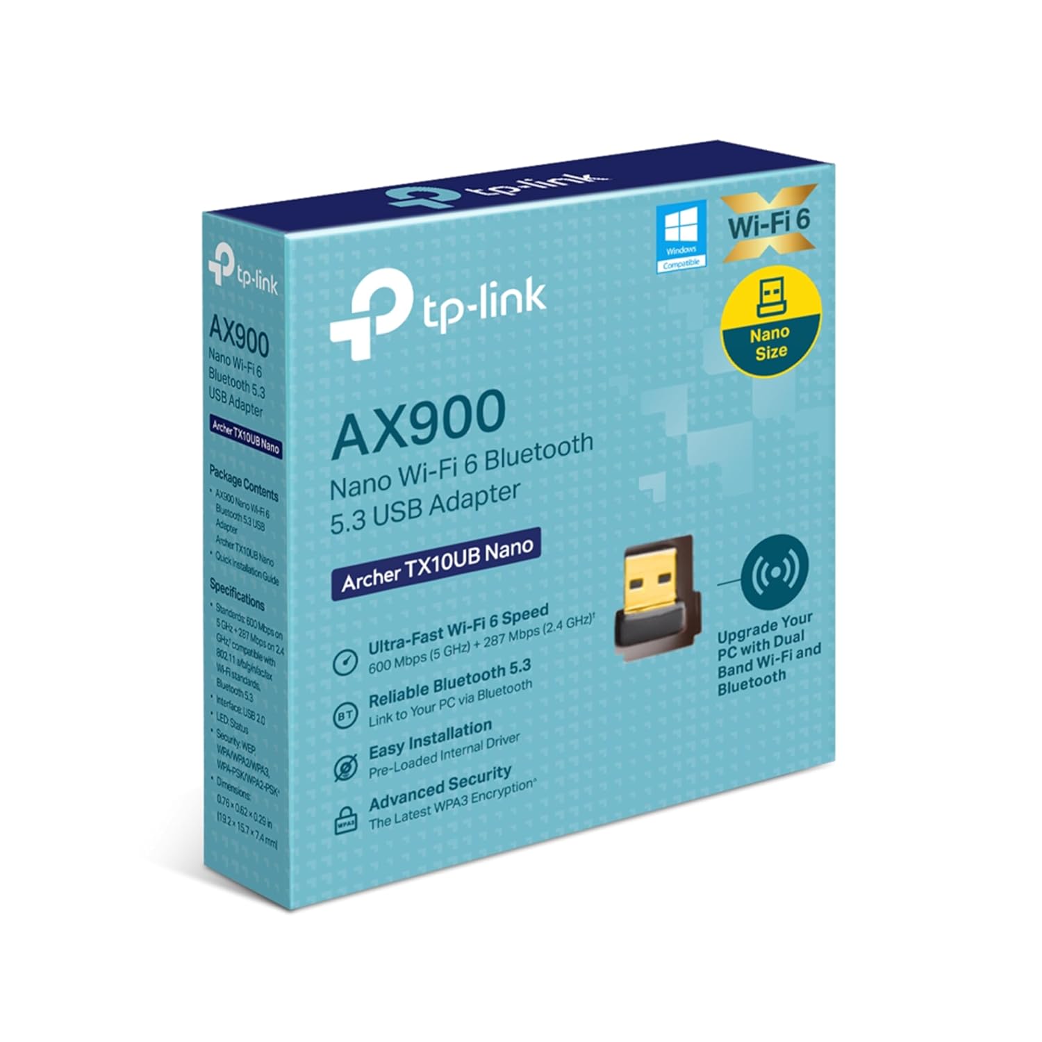 TP LINK AX9000 NANO WIFI 6 BLUETOOTH 5.3 USB ADAPTER ARCHER TX10UB NANO thumbnail 3