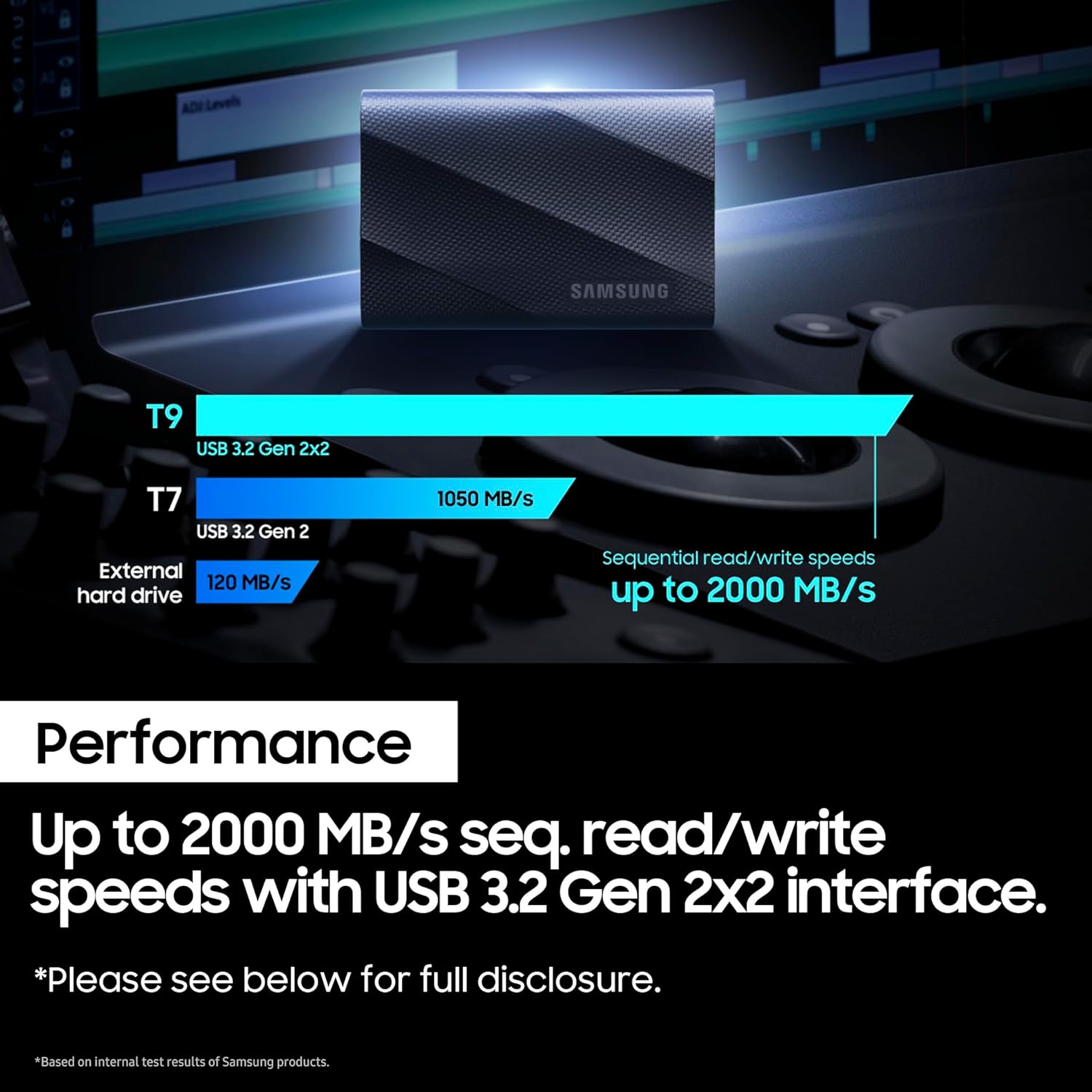 SAMSUNG PORTABLE T9 SSD 2TB BLACK MU-PG2T0B thumbnail 7