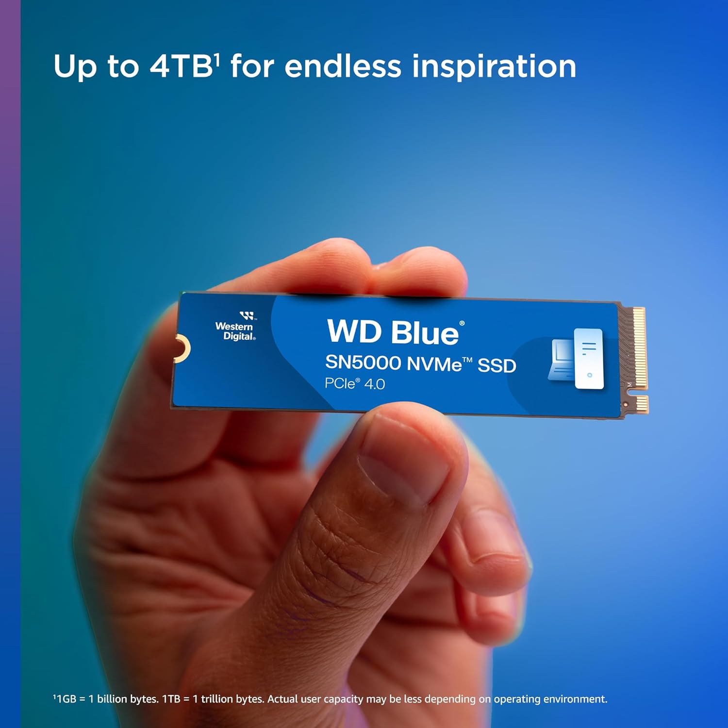 WD INTERNAL SSD 1TB SN5000 M.2 NVME 2280 PCIE 4.0 BLUE WDS100T4BOE thumbnail 3