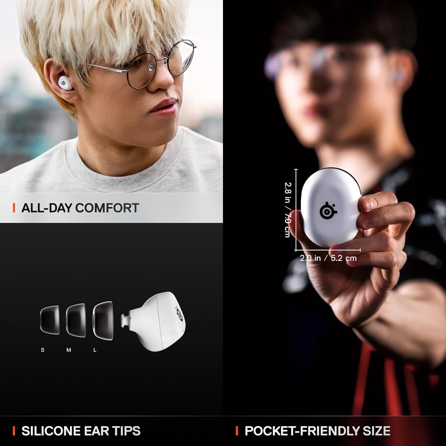 STEELSERIES ARCTIS GAMEBUDS WIRELESS NOISE CANCELLING GAMING EARBUDS FOR PS5 WHITE 61682 thumbnail 7