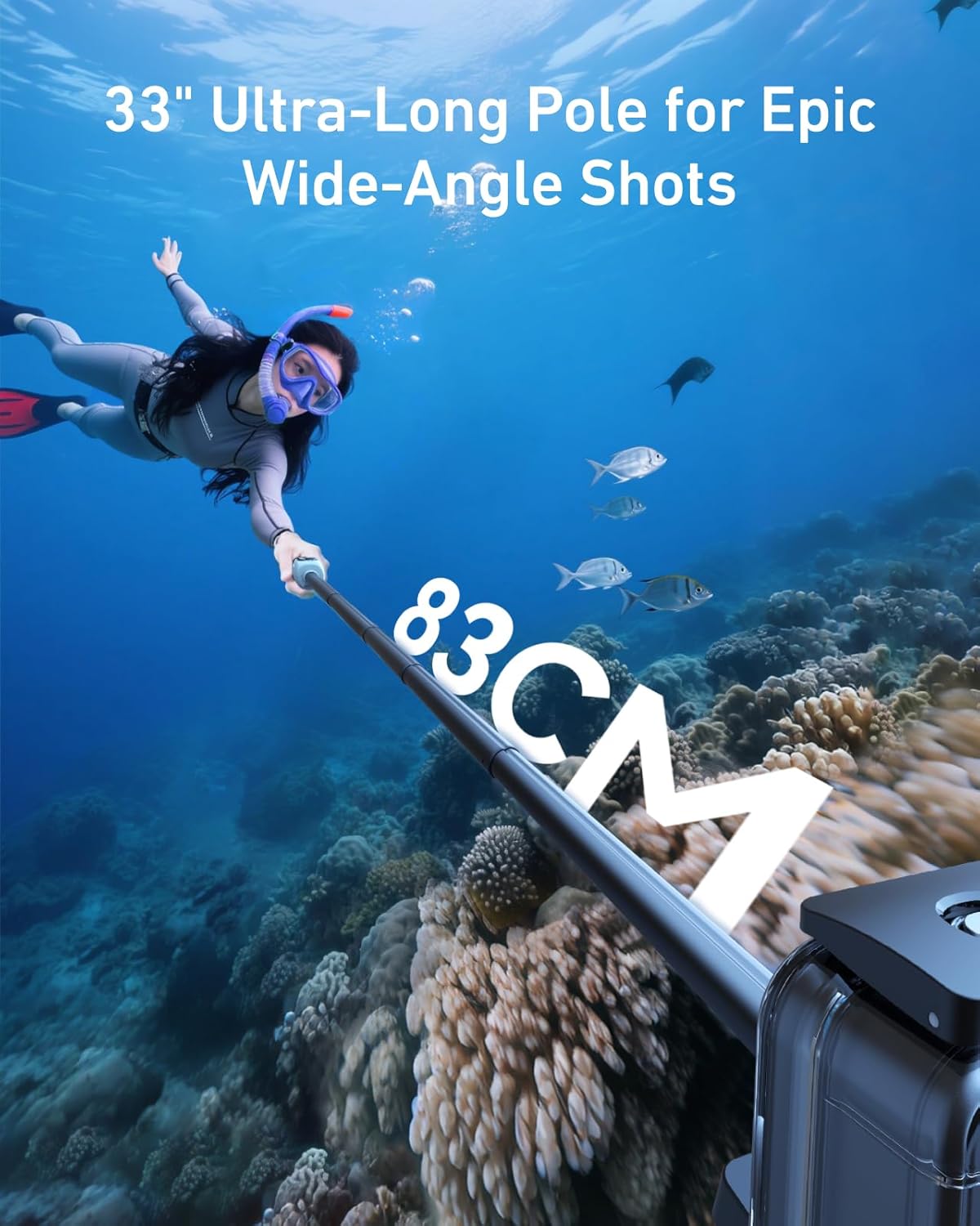 TELESIN GOPRO HERO 12 UNDER WATER SELFIE STICK WITH REMOTE CONTROL GP-WBT-001 thumbnail 2