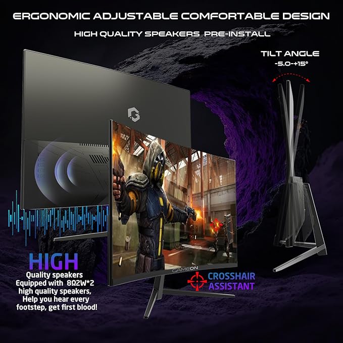 GAMEON 27-INCH CURVED QHD 180HZ 0.5MS HDMI 2.1 VA PANEL GAMING MONITOR GOC27Q180VA thumbnail 5
