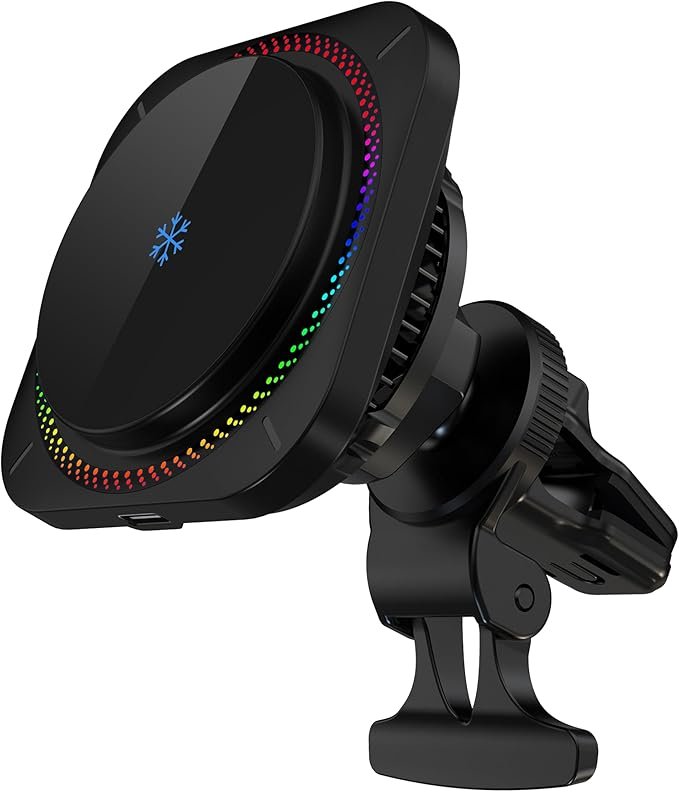 POWEROLOGY QI2 STANDARD 15W IPH15 MAGSAFE FAST CHARGER CAR MOUNT SQUARE P15WMCPS