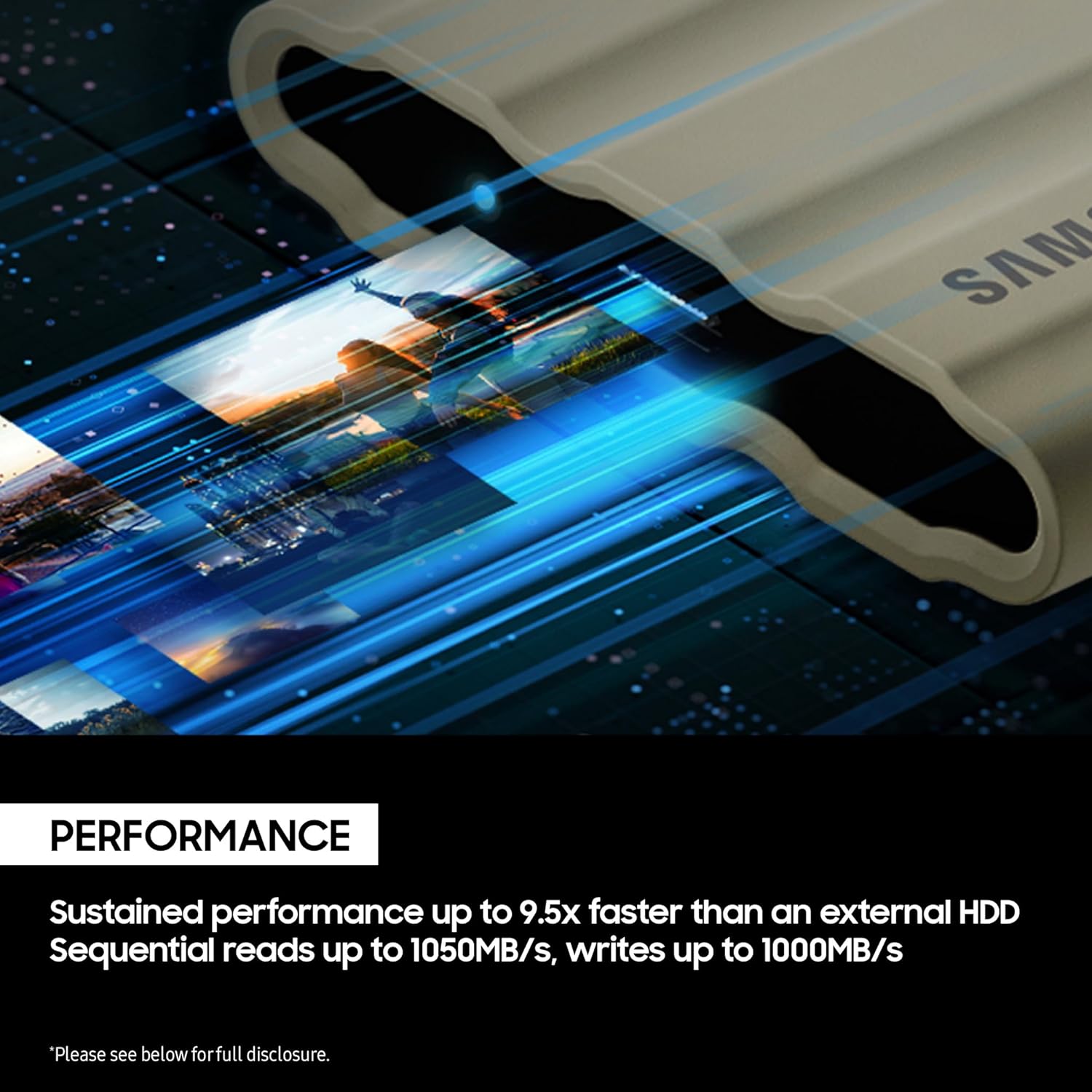 SAMSUNG PORTABLE SSD T7 SHIELD 1TB 6MU-PE1T0K/WW thumbnail 6