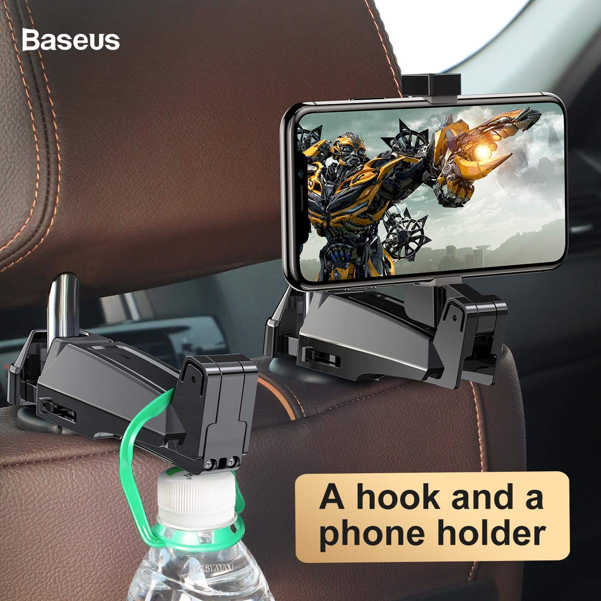BASEUS BACKSEAT MULTIANGLE ADUSTMENT CAR MOUNT HOLDER BLACK SUHZ-01 thumbnail 5