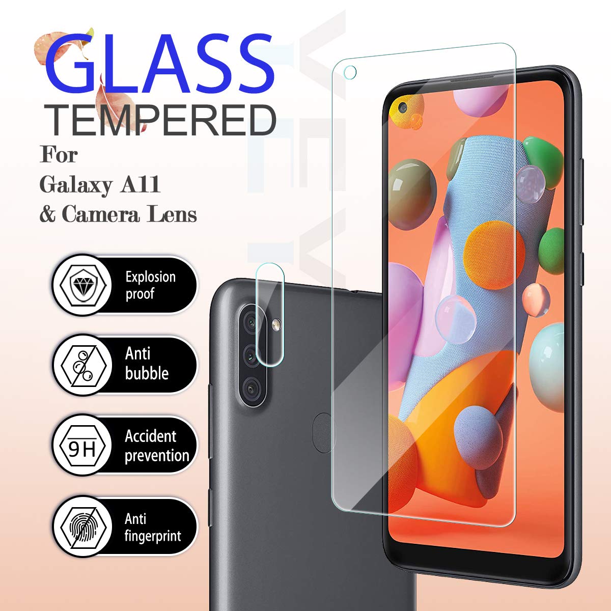 SAMSUNG GALAXY A11 CLEAR GLASS SCREEN PROTECTER thumbnail 3