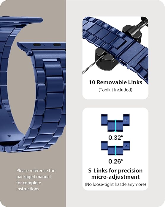 APPLE WATCH STAINLESS STEEL BAND 44/45/49MM BLUE thumbnail 5