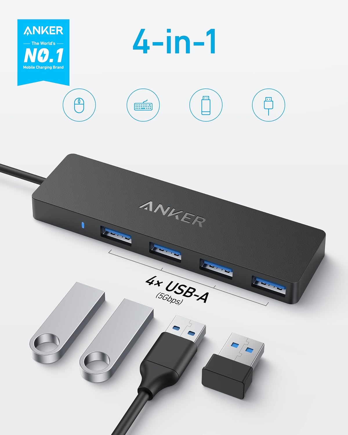 ANKER USB C DATA HUB 4 IN 1 5GBPS A8309G11 thumbnail 2