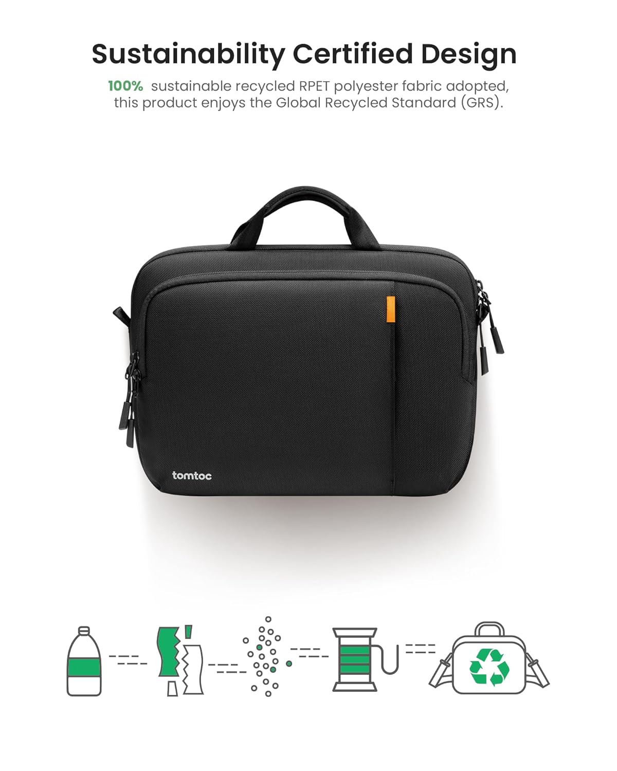 TOMTOC DEFENDER A30 13.5-14 INCH LAPTOP SHOULDER BAG BLACK A30D2D1 thumbnail 6