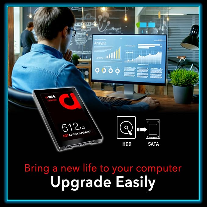 ADDLINK 2.5 INCH 3D NAND SATA III 6GB/S 512GB SSD BLACK AD512GBS20S3S thumbnail 5