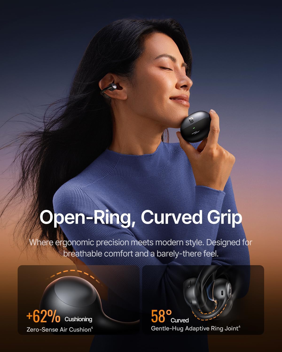 BASEUS INSPIRE XC1 OPEN EAR TRUE WIRELESS EARBUDS STARLIGHT OFF-COSMIC BLACK A0102802 thumbnail 5