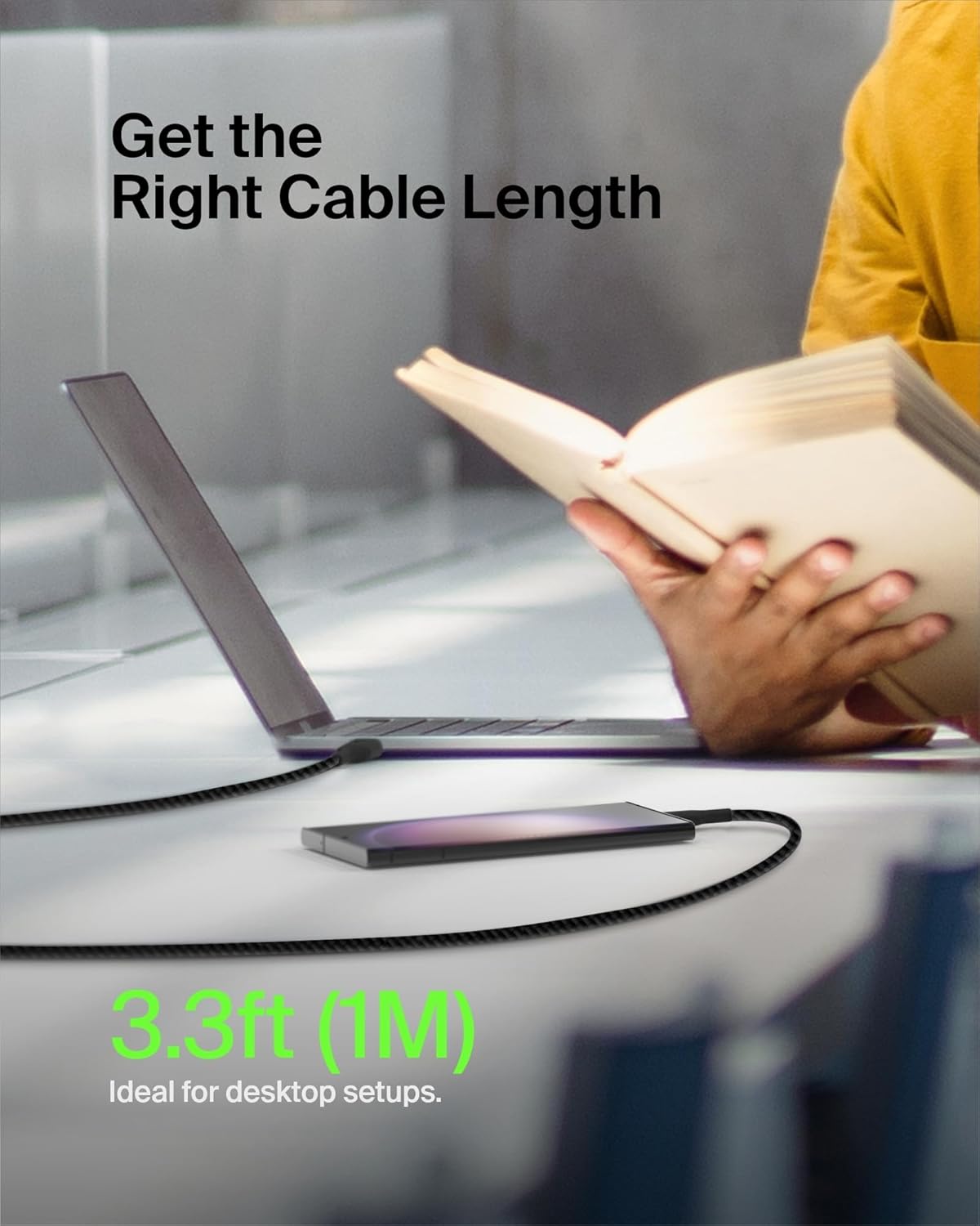 BELKIN BOOST CHARGE USB-C TO USB-A CABLE 15CM BLACK CAB002BT0MBK thumbnail 7