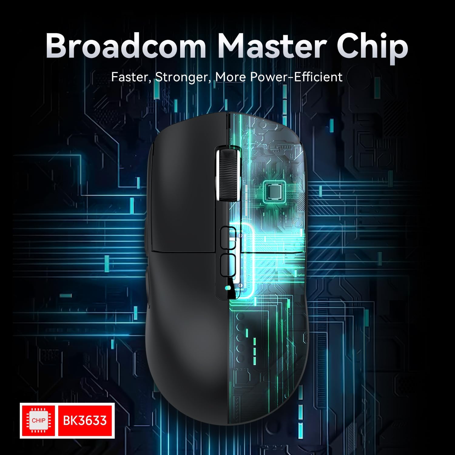 ATTACK SHARK X6 LIGHTWEIGHT WIRELESS GAMING MOUSE WITH RGB CHARGING DOCK  BLACK PAW-3395 thumbnail 6