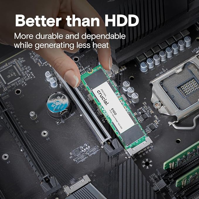 CRUCIAL E100 1TB PCIE GEN4 2280 NVME M.2 SSD CT1000E100SSD8 thumbnail 4