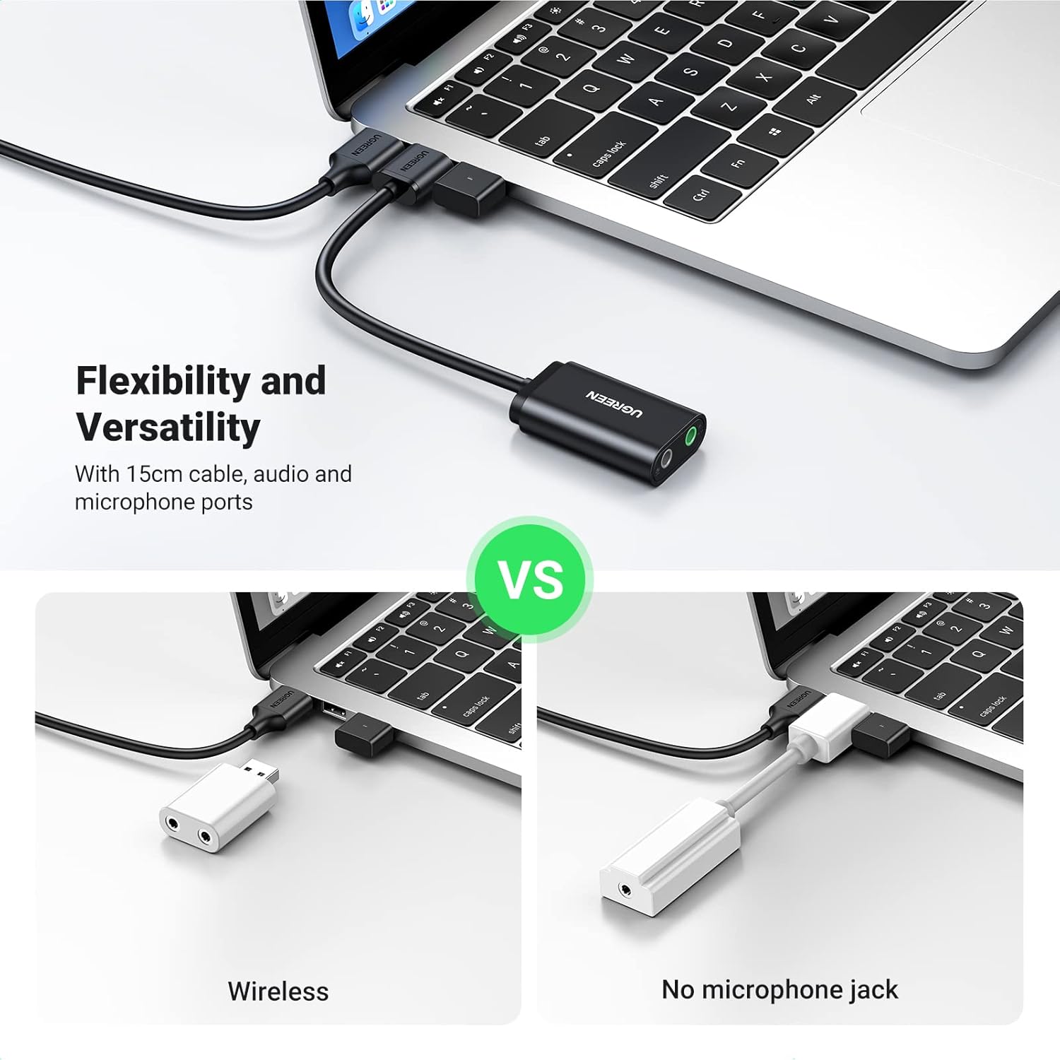 UGREEN USB 2.0 EXTERNAL SOUND ADAPTER BLACK 30724 thumbnail 6