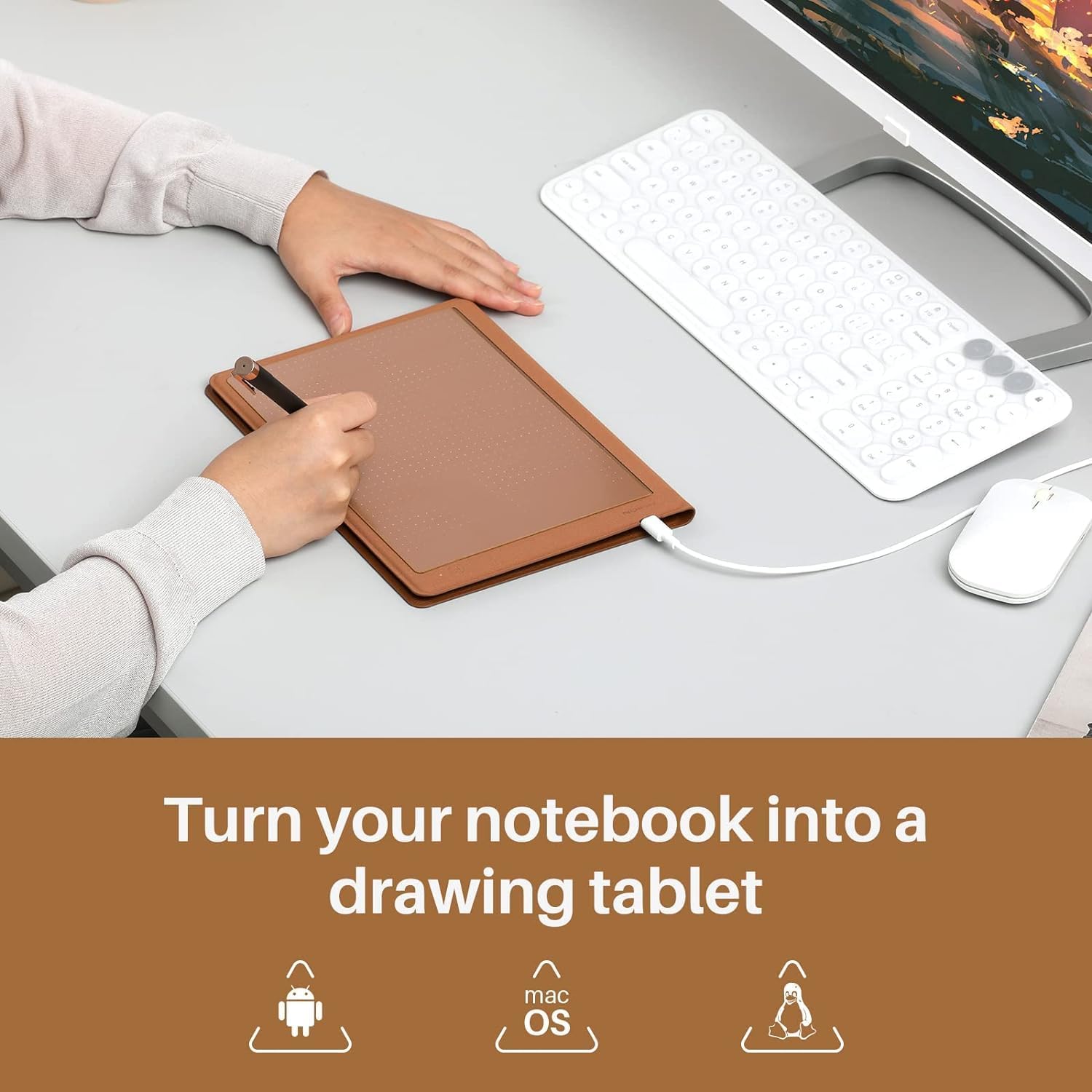 HUION NOTE X10 A5 SIZE WORK BOOK MEMENTO DIGITAL NOTEBOOK BROWN thumbnail 6