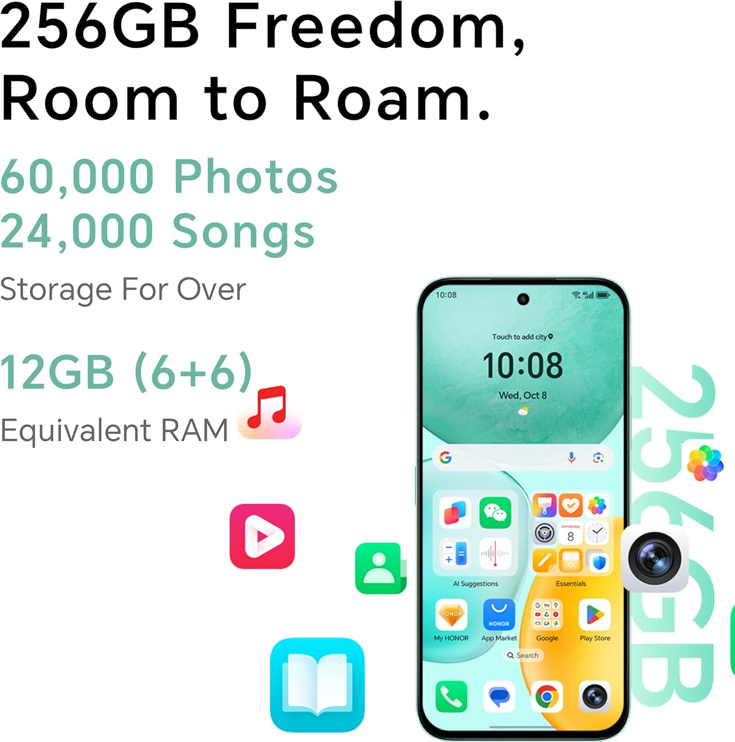 HONOR X6C 6+256GB MIDNIGHT MOONLIGHT WHITE thumbnail 12