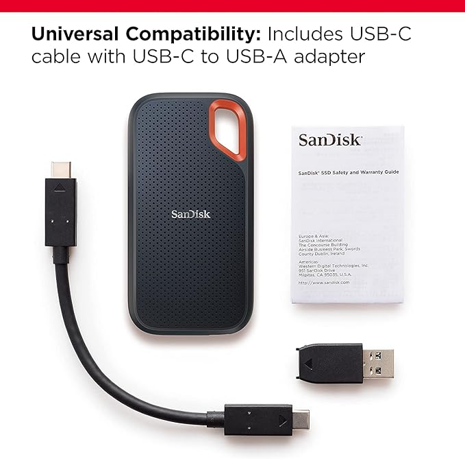 SANDISK EXTREME PORTABLE SSD 4TB 1050MB/S SDSSDE61-4T00-G25 thumbnail 3