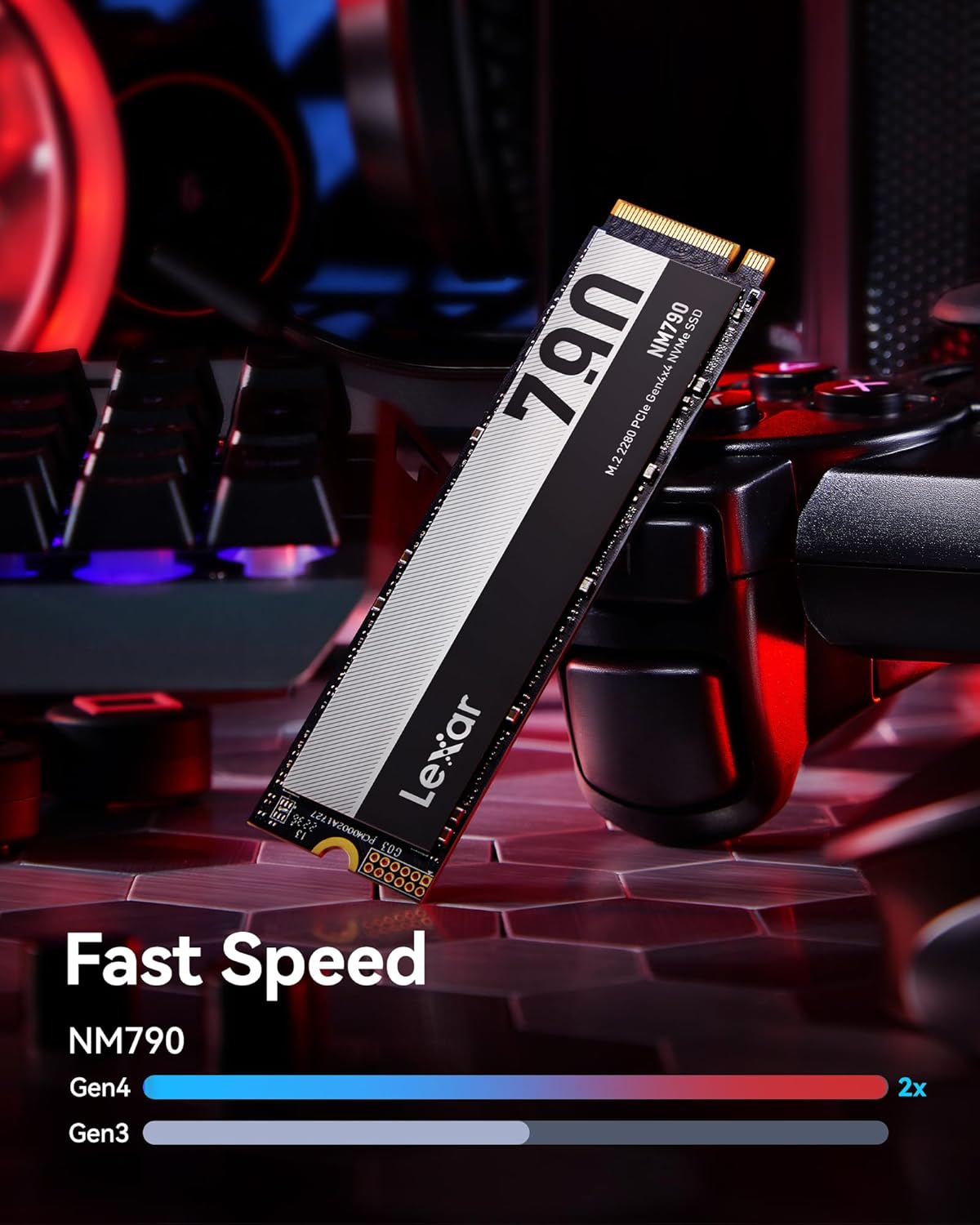LEXAR NM790 M.2 2280 PCIE GEN4X4 NVME SSD 7400MB/S 2TB LNM790X002T-RNNNG thumbnail 6