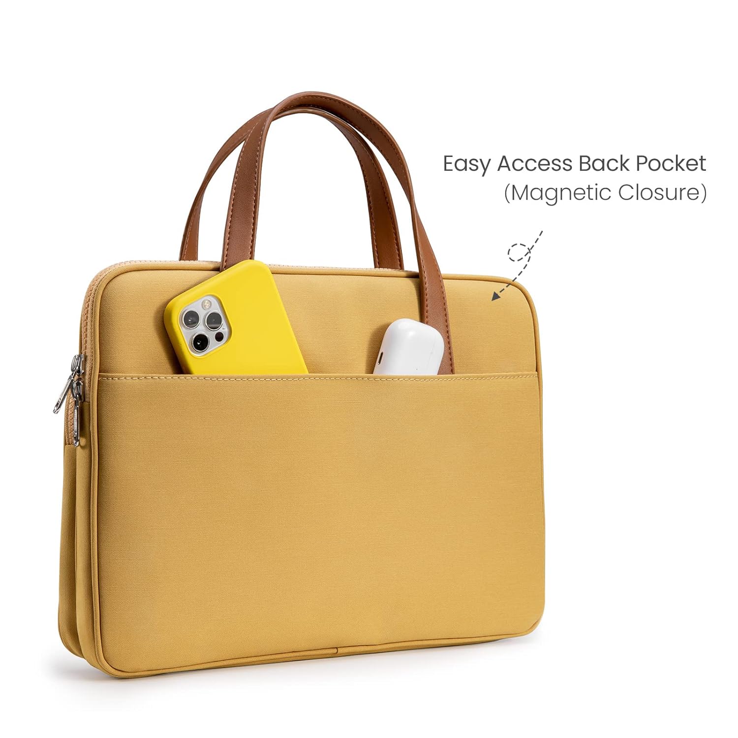TOMTOC VERSATILE A11 14 INCH LAPTOP HANDBAG YELLOW A11D3Y1 thumbnail 5