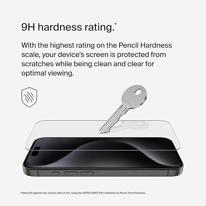 BELKIN SCREEN FORCE IPHONE 15 TEMPERED GLASS SCREEN PROTECTOR OVA135ZZ thumbnail 3
