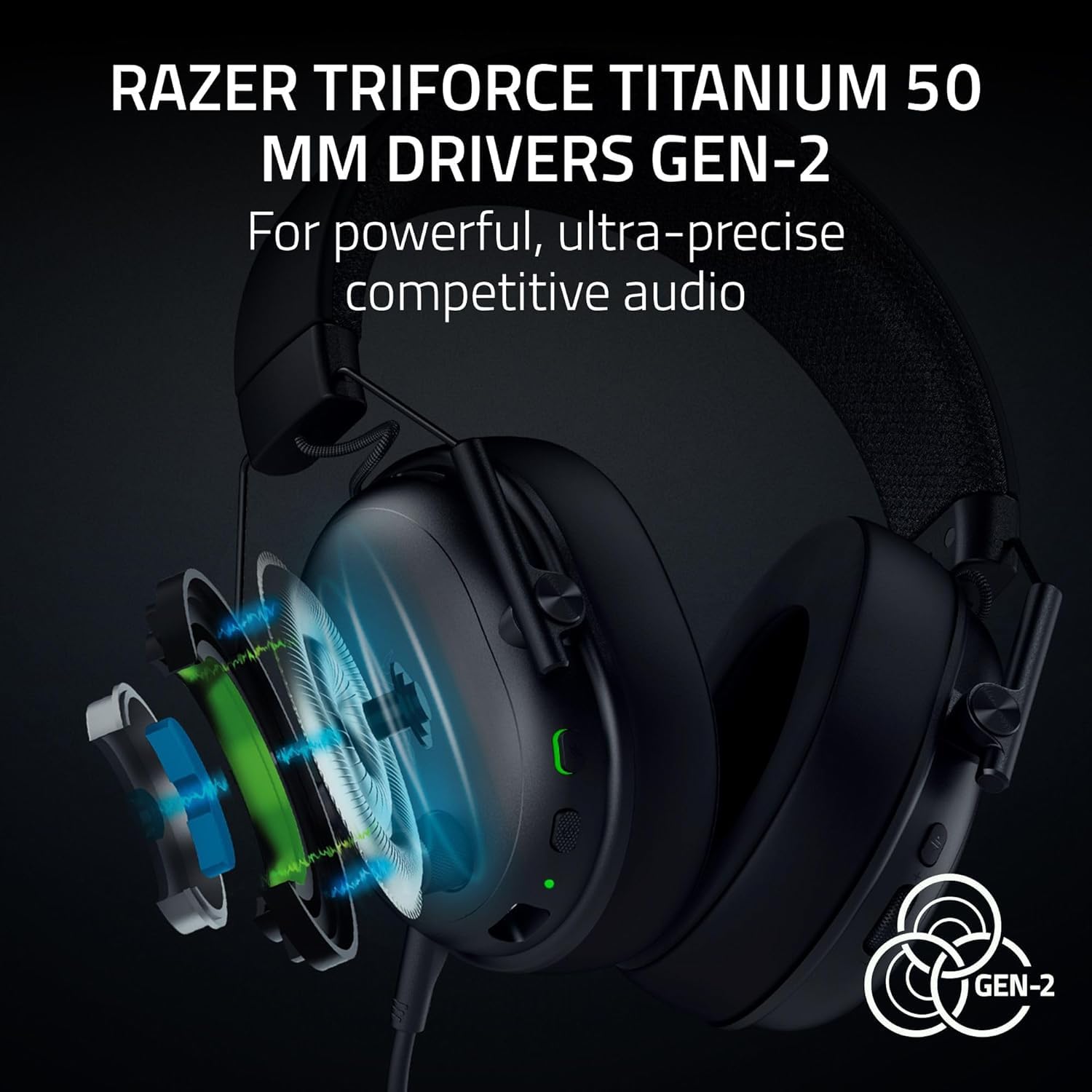 RAZER BLACKSHARK V3 WIRELESS ESPORTS GAMING HEADSET BLACK RZ04-05410100-R3M1 thumbnail 6