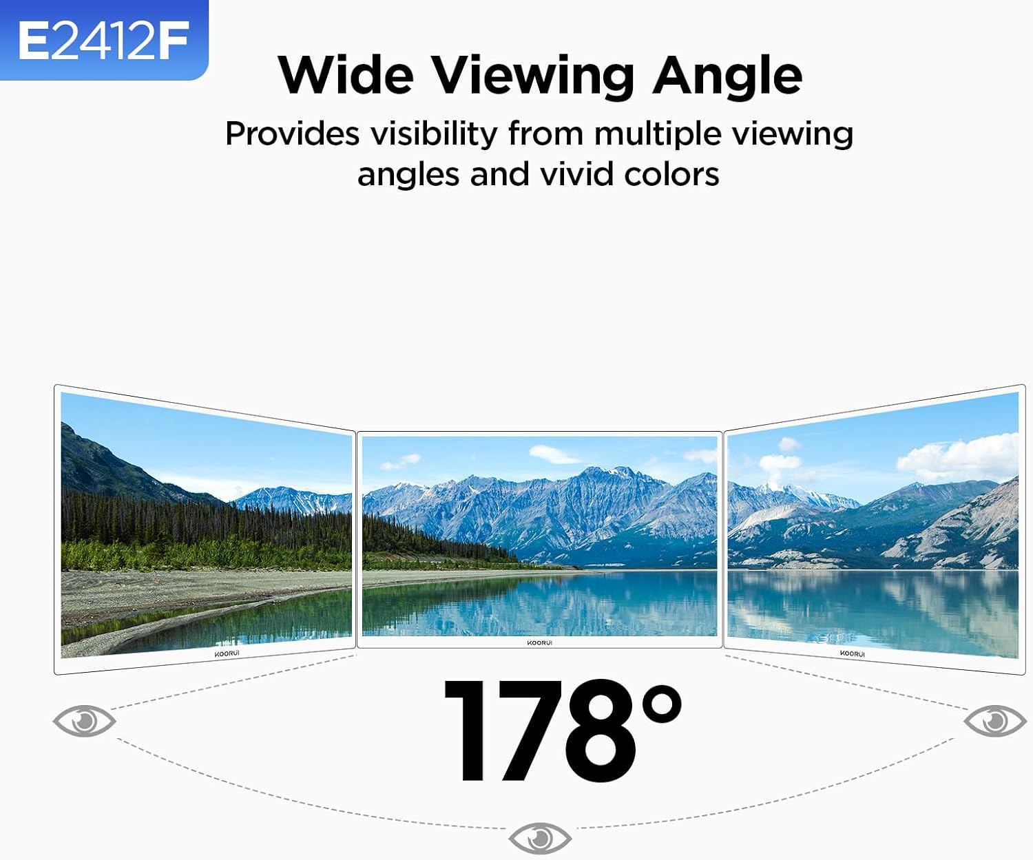 KOORUI 23.8-INCH FHD 1920X1080 SRGB 100HZ 6MS VA PANEL BUSINESS MONITOR E2412F thumbnail 7