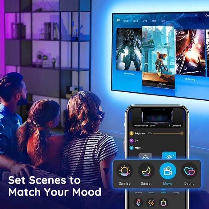 Transform Your TV Viewing Experience with the Govee RGB LED TV Backlight with Remote - H6179 thumbnail 2