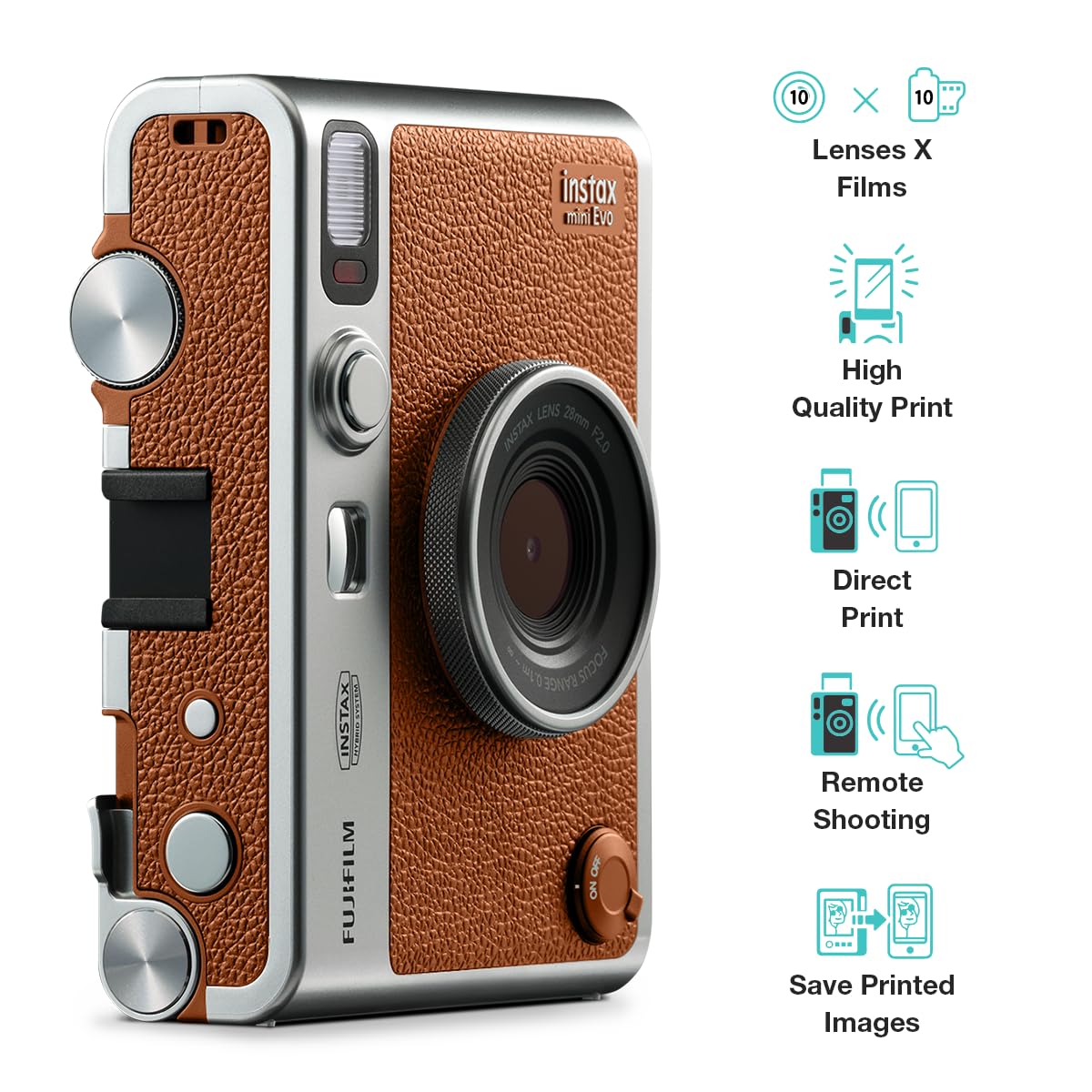 FUJIFILM INSTAX MINI EVO HYBRID INSTANT CAMERA BROWN thumbnail 2