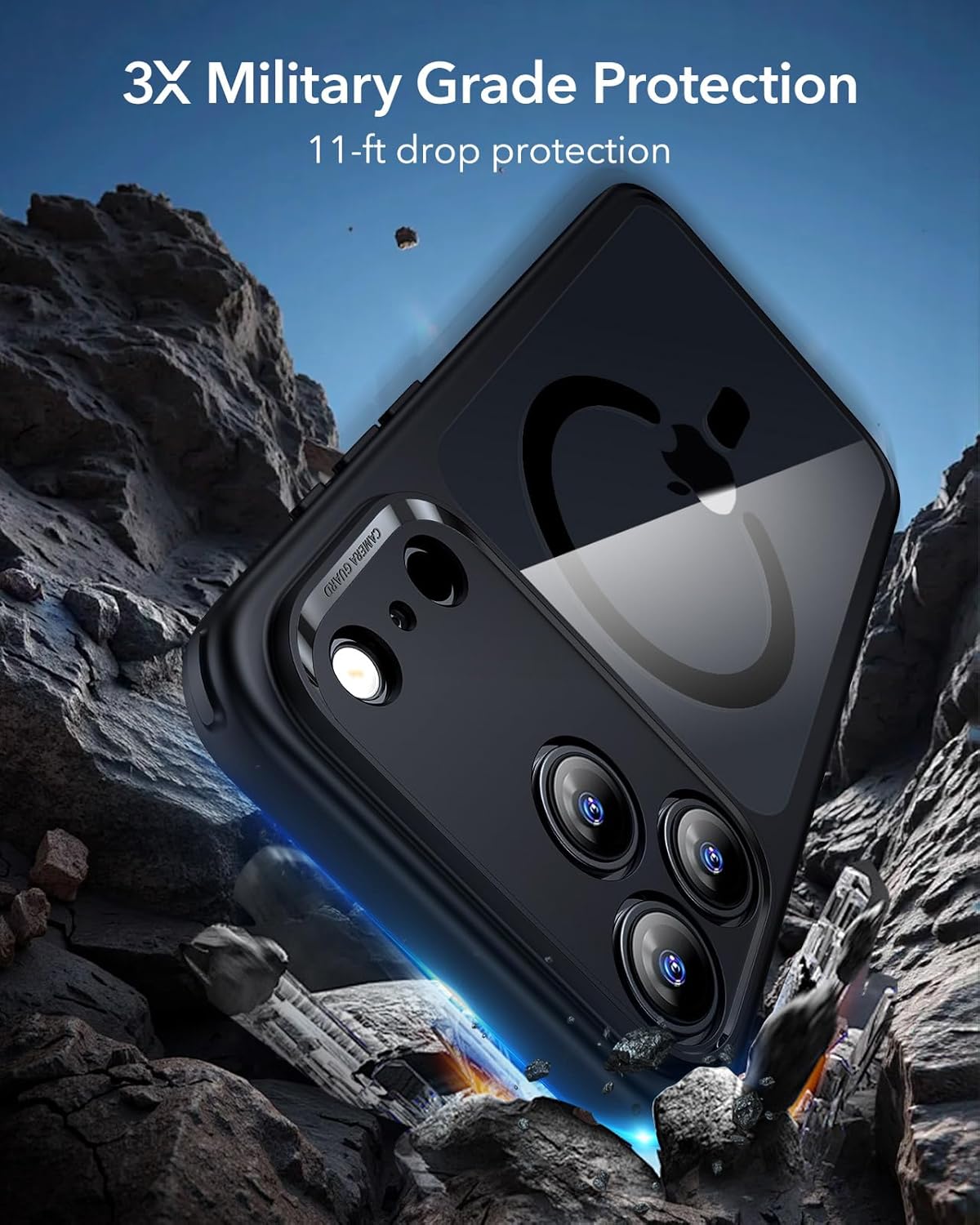 ESR CLASSIC HYBRID MAGNETIC CASE CAM CONTROL COMPATIBLE WITH IPHONE 17 PRO CLEAR BLACK thumbnail 4