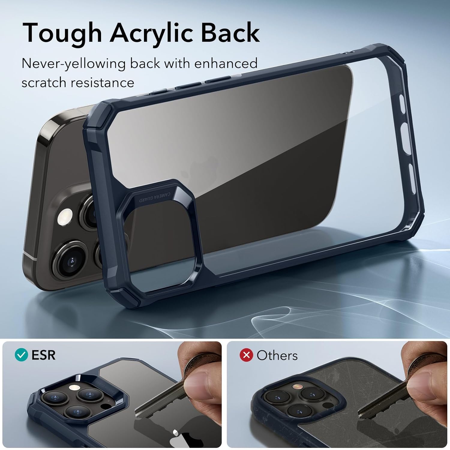 ESR IPHONE 15 PRO MAX AIR ARMOR SERIES CLEAR CASE FROSTED BLACK thumbnail 4